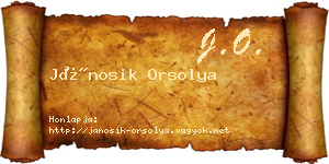 Jánosik Orsolya névjegykártya